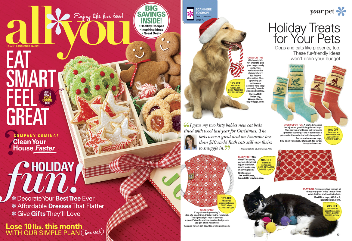 All You Magazine November 2014 Christmas Dog Rope Toy